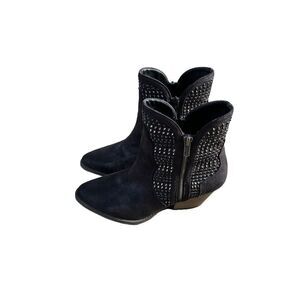 Mia‎ Joaquin Womens Size 7 Black Vintage Nova Suede Heel Ankle Boots